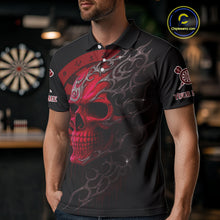 Load image into Gallery viewer, Custom Red Skull Dartboard Polo Dart Shirt Personalized Outfits Dart Jersey For Men NYN1317