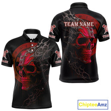 Load image into Gallery viewer, Custom Red Skull Dartboard Polo Dart Shirt Personalized Outfits Dart Jersey For Men NYN1317