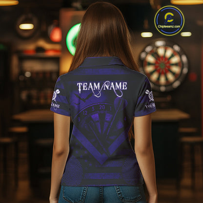 Custom Purple Grunge Dragon Dartboard Dart Polo Shirt For Women Outfit Dart Team Jersey NYN1364