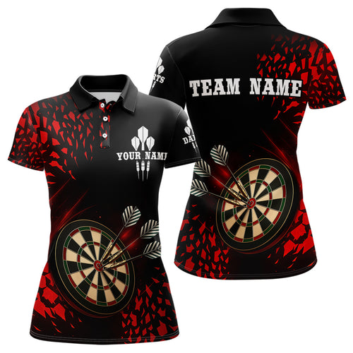 Women's Custom Dart Shirt - 3D Dartboard With Red Geometric Shards, Dart Team Jersey NYN0248