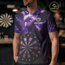 Load image into Gallery viewer, Custom Lightning Purple Eagle Dartboard Men Dart Shirt Outfits Dart Team Jerseys NYN1066