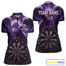 Load image into Gallery viewer, Custom Lightning Purple Eagle Dartboard Women Dart Shirt Outfits Dart Team Jerseys NYN1066