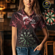 Load image into Gallery viewer, Custom Lightning Red Eagle Dartboard Women Dart Shirt Outfits Dart Team Jerseys NYN1067