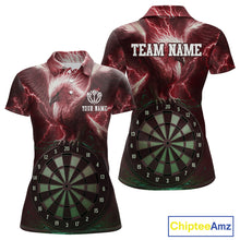 Load image into Gallery viewer, Custom Lightning Red Eagle Dartboard Women Dart Shirt Outfits Dart Team Jerseys NYN1067