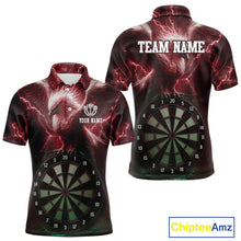 Load image into Gallery viewer, Custom Lightning Red Eagle Dartboard Men Dart Shirt Outfits Dart Team Jerseys NYN1067