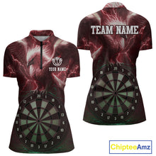 Load image into Gallery viewer, Custom Lightning Red Eagle Dartboard Women Dart Shirt Outfits Dart Team Jerseys NYN1067