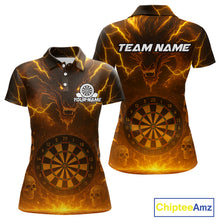 Load image into Gallery viewer, Yellow Custom Lightning Dragon Skull Dart Shirts For Women Outfit Dart Dragon Jerseys NYN1057