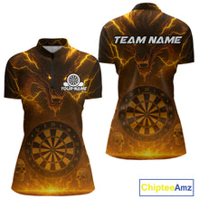 Load image into Gallery viewer, Yellow Custom Lightning Dragon Skull Dart Shirts For Women Outfit Dart Dragon Jerseys NYN1057