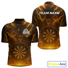 Load image into Gallery viewer, Yellow Custom Lightning Dragon Skull Dart Shirts For Men Outfit Dart Dragon Jerseys NYN1057