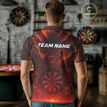 Load image into Gallery viewer, Red Custom Lightning Dragon Skull Dart Shirts For Men Outfit Dart Dragon Jerseys NYN1058