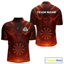 Load image into Gallery viewer, Red Custom Lightning Dragon Skull Dart Shirts For Men Outfit Dart Dragon Jerseys NYN1058
