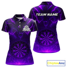 Load image into Gallery viewer, Purple Custom Lightning Dragon Skull Dart Shirts For Women Outfit Dart Dragon Jerseys NYN1059