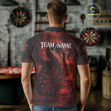Load image into Gallery viewer, Custom Skull Dragon Red Dartboard Men Polo &amp; 1/4-Zip Dart Shirt, Darts Team Jerseys NYN1091