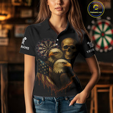 Load image into Gallery viewer, Custom Darts Shirt For Women Retro US Flag Patriotic Dart Jerseys, Vintage Dart Shirts NYN1123