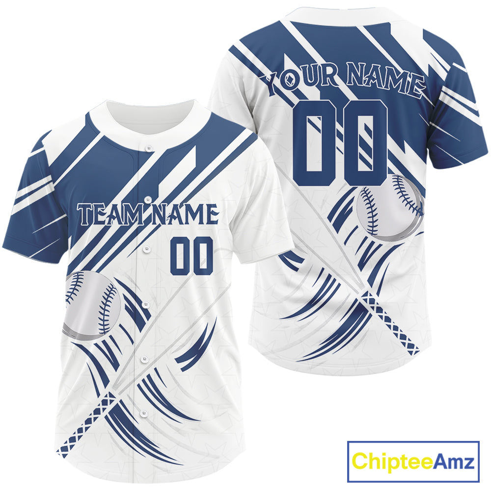 Custom Baseball Jersey For Men Personalized Blue Baseball, Baseball Shirt For Newborn NYN1130