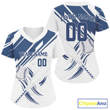 Load image into Gallery viewer, Custom Baseball Jersey For Women Personalized Blue Baseball, Baseball Shirt For Newborn NYN1130