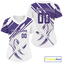 Load image into Gallery viewer, Custom Baseball Jersey For Women Personalized Purple Baseball, Baseball Shirt For Newborn NYN1131