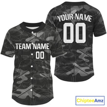 Load image into Gallery viewer, Custom Grey Camouflage Baseball Jersey For Men Personalized Youth Baseball Jerseys NYN1145