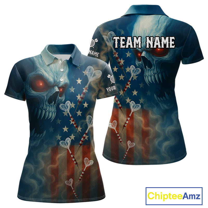 Custom Patriotic Women Darts Shirt Personalized US Flag Dart Arrows Outfits Dart Team Jerseys NYN1162