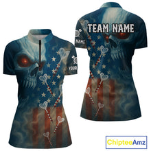 Load image into Gallery viewer, Custom Patriotic Women Darts Shirt Personalized US Flag Dart Arrows Outfits Dart Team Jerseys NYN1162