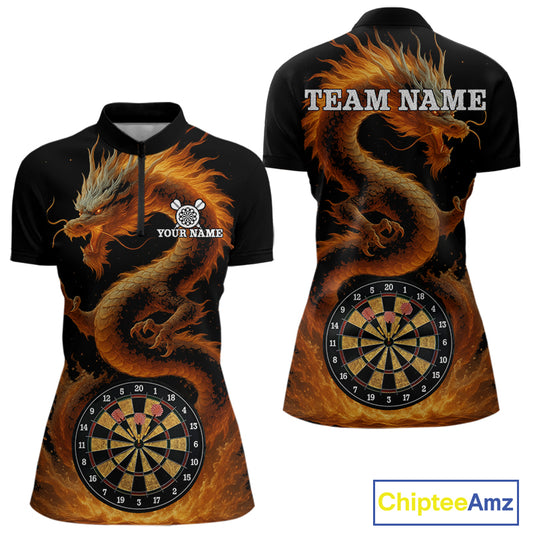 Custom Funny Dragon Darts Shirt For Women Personalized Darts Jerseys, Darts Team Shirt NYN1170