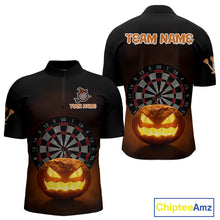 Load image into Gallery viewer, Custom Halloween Darts Shirt For Men Personalized Pumpkin Skull Halloween Darts Jerseys NYN1229