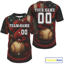 Load image into Gallery viewer, Patriotic Baseball Jersey Dragon US Flag Baseball Jersey Personalized For Men &amp; Youth NYN1258