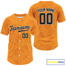 Load image into Gallery viewer, Custom Black Orange Halloween Baseball Jersey For Men Halloween Baseball Team Shirt NYN1280