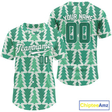 Load image into Gallery viewer, Custom Green Xmas Tree Christmas Baseball Jersey For Men Christmas Baseball Jersey NYN1281