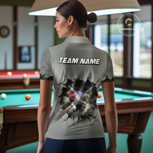 Load image into Gallery viewer, Funny Tornado Grey Billiard Ball Shirt For Women Personalized Thunder 8 Ball Pool Team Jersey NYN2985