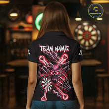 Load image into Gallery viewer, Personalized Red Skeleton Thunder Lightning Women Dart Polo Shirts Skull Dart Jerseys NYN2121