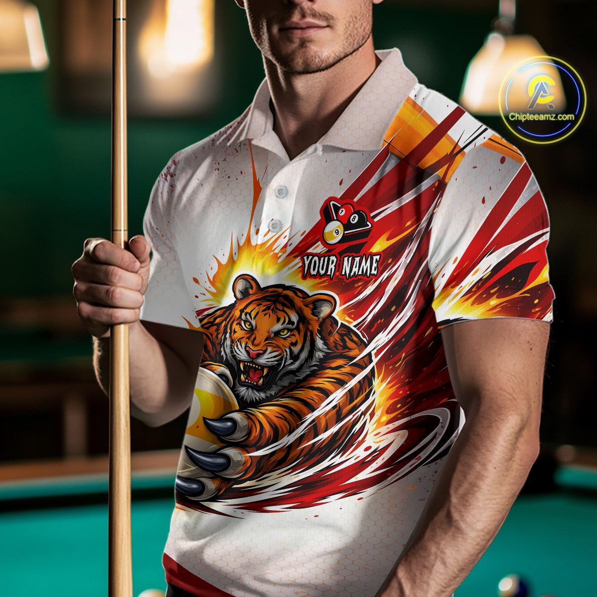 Red Thunders Tiger Claws Pool 8 Ball Billiard Shirt For Men Personalized Billiard Team Jerseys NYN2631