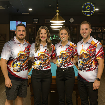 Red Thunders Tiger Claws Pool 8 Ball Billiard Shirt For Women Personalized Billiard Team Jerseys NYN2631