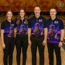 Load image into Gallery viewer, Whisky Cat Funny Bowling Shirts For Women Custom Neon Bowling Polo &amp; Quarter-Zip Jerseys NYN3416