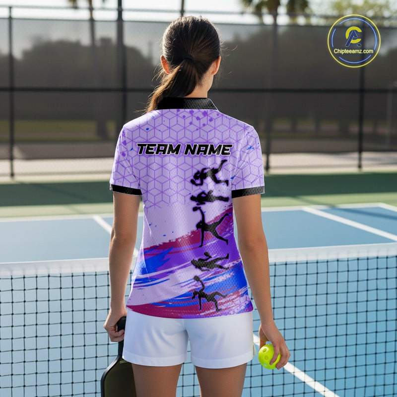 Custom Brush Purple Pickleball League Jerseys Pickleball Paddle League Shirts For Women NYN2134