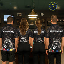 Load image into Gallery viewer, Billiard 8 Ball Raccoon Funny Pool Shirt For Women Custom Brown Brush Team Billiard Attire NYN3444
