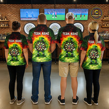 Load image into Gallery viewer, Funny Shamrock Dartboard &amp; Arrow Women Darts 1/4-Zip Shirt Custom St Patrick's Day Dart League Shirt NYN2650