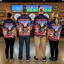 Load image into Gallery viewer, American Flag Eagle Dartboard &amp; Arrow Women Darts Quarter-Zip Shirt Custom Patriotic Dart Team Shirt NYN2659