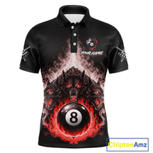 Load image into Gallery viewer, Custom Horror Wolfs Black Red Smokes Pool 8 Ball Men's Billiard Team Shirt Billiard Attire NYN2668