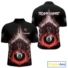 Load image into Gallery viewer, Custom Horror Wolfs Black Red Smokes Pool 8 Ball Men's Billiard Team Shirt Billiard Attire NYN2668