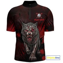 Load image into Gallery viewer, Black And Red Claws Wolfs Darts Shirt For Men Custom Thunder Lightning Team Darts Jersey NYN3039