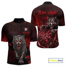 Load image into Gallery viewer, Black And Red Claws Wolfs Darts Shirt For Men Custom Thunder Lightning Team Darts Jersey NYN3039