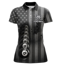 Load image into Gallery viewer, Grunge US Flag Blur 8 Ball Pool Billiard Team Shirt For Women Custom Patriotic Billiards Ball Attire NYN2470