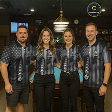 Load image into Gallery viewer, Grunge US Flag Blur 8 Ball Pool Billiard Team Shirt For Women Custom Patriotic Billiards Ball Attire NYN2470