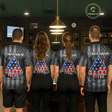 Load image into Gallery viewer, Grunge US Flag Blur 8 Ball Pool Billiard Team Shirt For Women Custom Patriotic Billiards Ball Attire NYN2470