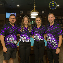 Load image into Gallery viewer, Purple Splatter Ball 8 Billiard Jerseys For Men Custom Funny Bulldog Billiard Team Jersey NYN2829