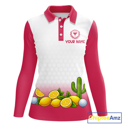 Womens Flamingo Tropical Polo Golf Shirts Custom Pink And White Ball Golf Attire For Golfers NYN3061