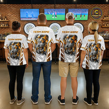 Load image into Gallery viewer, Yellow And White Grunge Tiger Dartboard Custom Women Darts Polo League Shirts Dart Jerseys NYN2839