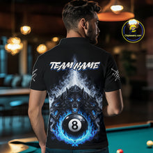 Load image into Gallery viewer, Custom Horror Wolfs Black Blue Smokes Pool 8 Ball Men's Billiard Team Shirt Billiard Attire NYN2503
