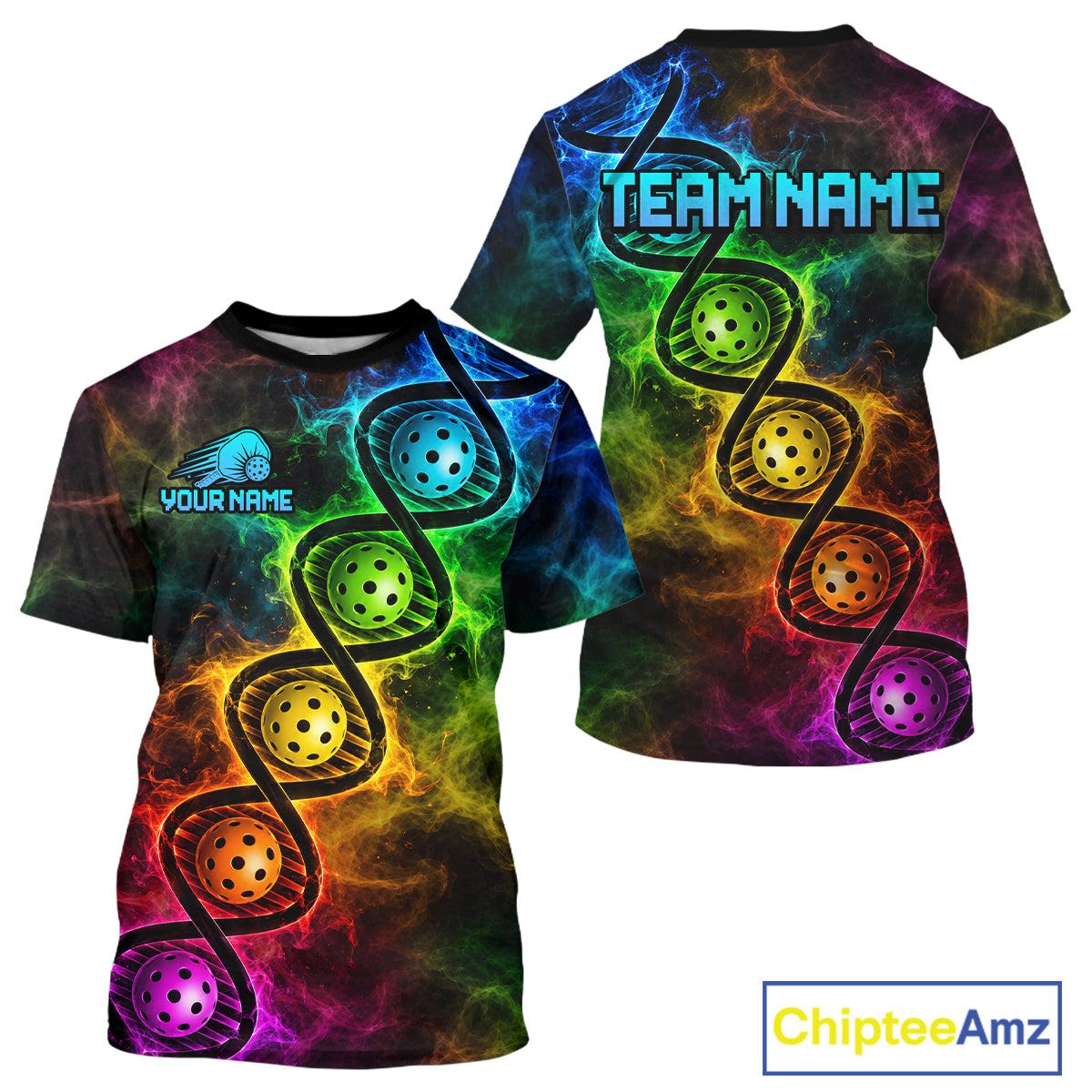 Custom Colorful Smoke Dna Pickleball Ball Pickleball Shirt For Men Dna Pickleball Team Uniform NYN4113